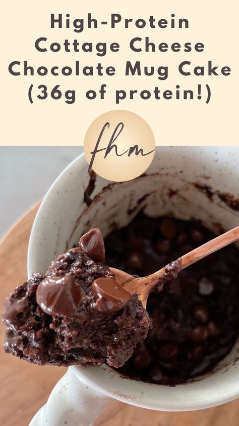 Moist, chocolatey, and packed with protein, our Cottage Cheese Mug Cake will change the way you think about protein mug cakes! Whether you need a quick snack to fuel your day or a decadent dessert to wrap up your macros for the day, this will quickly become one of your go-to's! Healthy Protein Mug Cake, Macro Sweet Treats, Keto Protein Mug Cake, Cottage Cheese Mug Cake, Macros Desserts, Cottage Cheese Dessert Healthy, Bariatric Dessert Recipes, Macro Friendly Desserts, High Protein Mug Cake