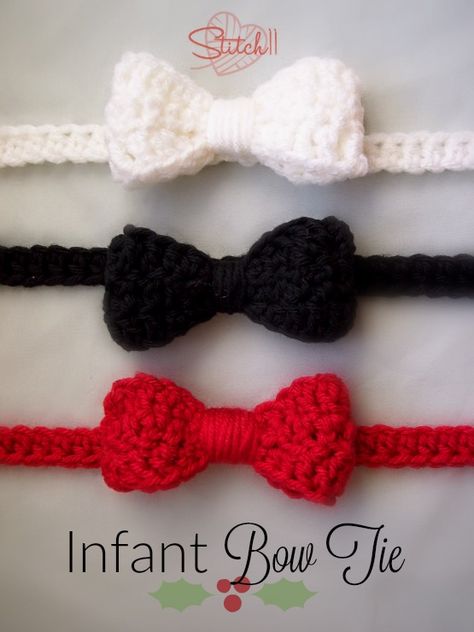 Crochet Bow Ties, Crochet Bow Pattern, Crochet Hdc, Crochet Photo Props, Bowtie Pattern, Gifts Wrapping, Crochet Bows, Bonnet Crochet, Crochet Supplies