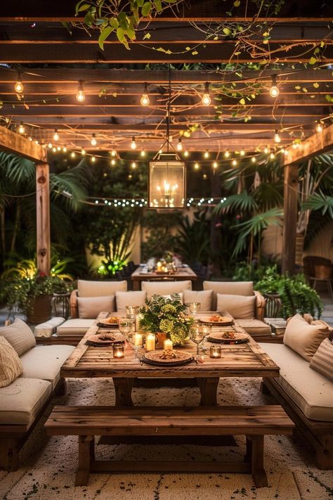 The Future of Backyard Design: Trends to Watch Backyard Verandah Ideas, Duplex Backyard, Backyard Landscaping Greenery, City House Backyard, Backyard Dreams, Outdoor Patio Arrangement Ideas, Dream Outdoor Space, Large Backyard Ideas Layout Entertaining, Outdoor Garden Table