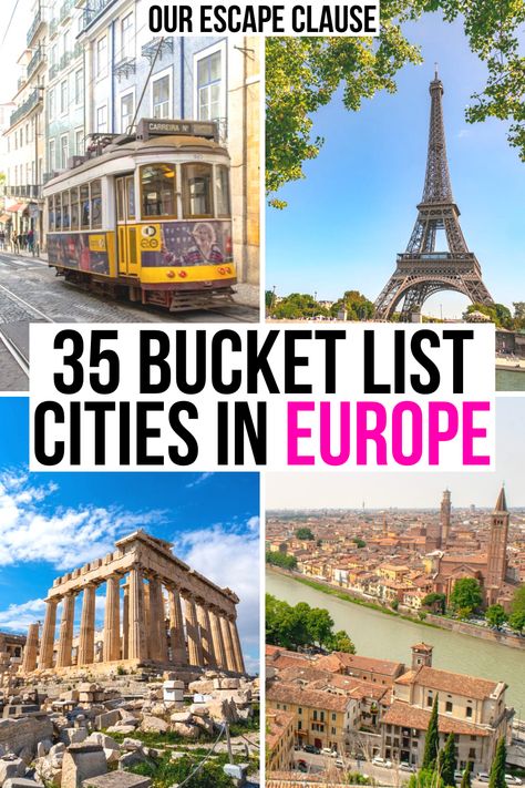 Looking for the best cities to visit in Europe on your next trip? We've rounded them up here!  cities in europe | places to visit in europe | where to go in europe | europe bucket list | europe travel destinations | europe travel guide | europe vacation ideas | city breaks in europe | weekend getaways in europe | european city breaks | what to see in europe | best european cities | best cities in europe | europe itinerary ideas | places to go in europe | things to see in europe Best Cities To Visit In Europe, Europe Travel Locations, European Cities Bucket List, Europe Cities To Visit, Beautiful European Cities, Places To See In Europe, Must See Places In Europe, Best Places To Visit In Europe, Europe Places To Visit