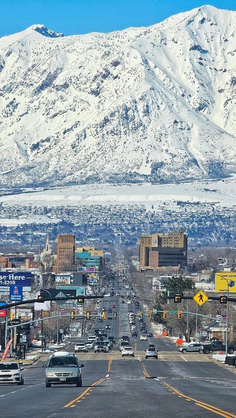 Hi all! I just wanted to introduce myself and share a recent photo of my city and this crazy winter we are having. That is part of the Wasatch Mountain Range in the background. Ogden, Utah USA Park City Utah Homes, Wasatch Mountains Utah, Utah Aesthetic, Utah City, Utah Living, Utah Snow, Usa Landscape, Utah Winter, View From My Window