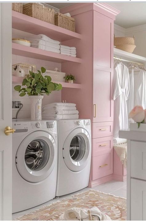 Laundry Corner Ideas, Laundry Storage Ideas, Laundry Corner, Laundry Room Interior, Mint Green Room, Green Room Design, Apartment Laundry Room, Laundry Room Storage Solutions, Apartment Laundry