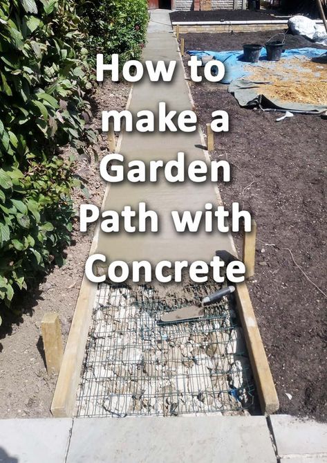 Farmhouse Garden Ideas, Concrete Repair Products, Diy Concrete Patio, Concrete Pathway, Diy Path, Build A Garden, Outdoor Improvements, Concrete Path, Concrete Walkway