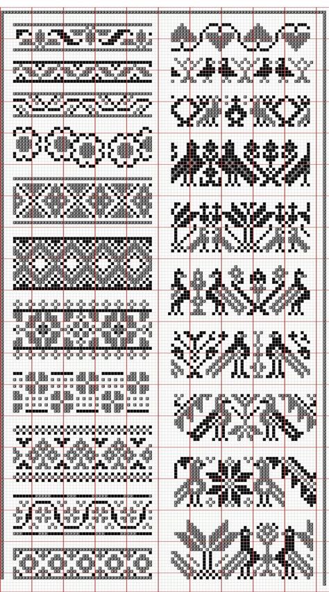 Punto Fair Isle, Fair Isle Chart, Colorwork Chart, Fair Isle Knitting Patterns, Fair Isles, Colorwork Knitting, Pola Kristik, Pola Sulam, Loom Bands