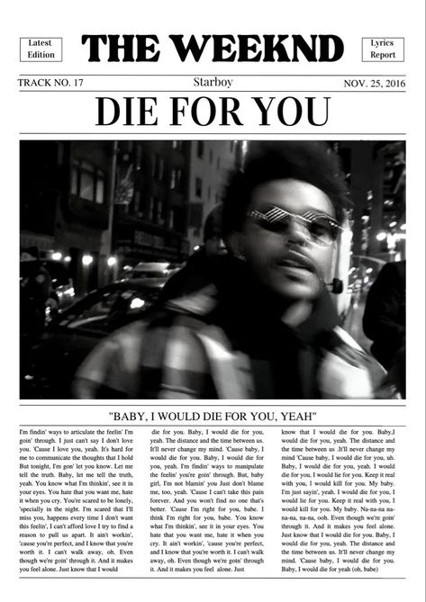 Tipografi 3d, The Weeknd Poster, Song Lyric Posters, Music Poster Ideas, Music Poster Design, Vintage Poster Design, Lyric Poster, Picture Collage Wall, Bedroom Posters