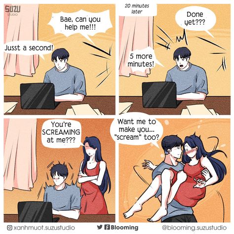 Couple Goal Anime Style, Couples Memes, Romantic Stuff, Couple Comics, How To Live Life, Relationship Cartoons, The Gangster, Animated Stories, Romantic Comics