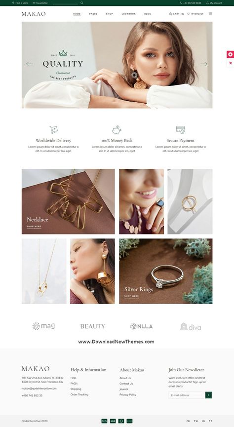 Desain Ux, Jewelry Website Design, Fashion Website Design, Online Store Design, Accessories Website, Creative Website Design, Ecommerce Web Design, Shopify Website Design, Dropshipping Store