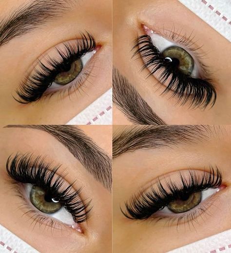 Lash Extensions Styles Wet Set, Volume Lash Extensions Wet Look, Wet Set Extensions, Flared Eyelash Extensions, Feather Lash Extensions, Eyelash Extensions Wetlook, Long Wispy Cat Eye Lash Extensions, Whispy Lashes Extensions Map Hybrid, Celebrity Lash Extensions