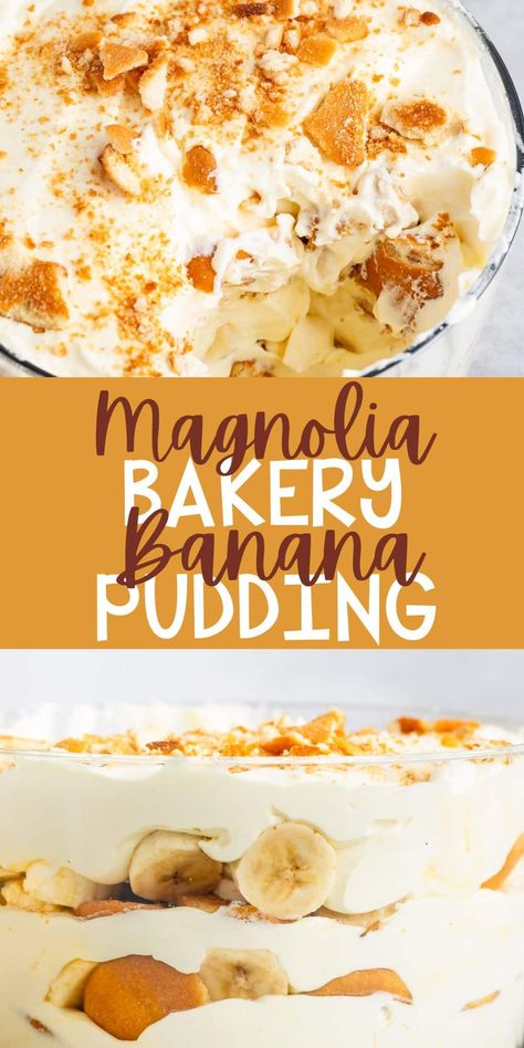 This is my FAVORITE Banana Pudding Recipe - it's Magnolia Bakery banana pudding - starts with a mix and is so good and easy too! Grandma Banana Pudding, Magnolias Bakery Banana Pudding, Magnolia Bread Pudding, Banana Pudding Whipped, Magnolia Farms Banana Pudding, Copycat Magnolia Bakery Banana Pudding, Chocolate Chip Banana Pudding, Chick Fil A Banana Pudding, Bananapudding Southern Banana Pudding