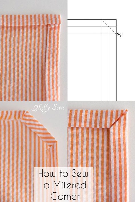 Sew Napkins - Mitered Corners or Rolled Hems - Melly Sews Sewing 101, Sew Ins, Beginner Sewing Projects Easy, Creation Couture, Sewing Lessons, Quilting Tips, Sewing Projects For Beginners, Sewing Skills, Diy Couture