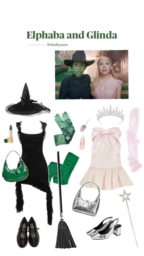 Glinda Halloween Costume, Glinda Halloween, Halloween Duos, Wicked Costumes, Cute Group Halloween Costumes, Elphaba And Glinda, Classy Halloween Costumes, Halloween Costume Ideas For Women, Matching Halloween Costumes