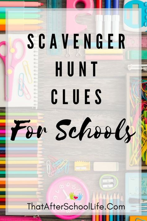 Develop critical thinking skills with these fun and challenging Treasure hunt clues for kids.  Get kids thinking outside the box and working to crack codes and solve riddles. School Wide Scavenger Hunt, After School Literacy Activities, School Treasure Hunt Clues, Middle School Scavenger Hunt Ideas, Scavenger Hunt Ideas For School, High School Scavenger Hunt Ideas, After School Activity Ideas, Classroom Scavenger Hunt Middle School, School Scavenger Hunt High School