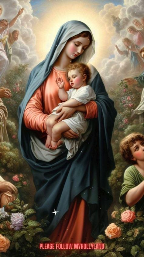 Quotes Heaven, Queen Of Heaven And Earth, Mother Of Divine Grace, Virgin Mary Picture, Jesus Art Drawing, Jesus Background, Mother Mary Pictures, Blessed Mother Statue, Virgin Mary Art