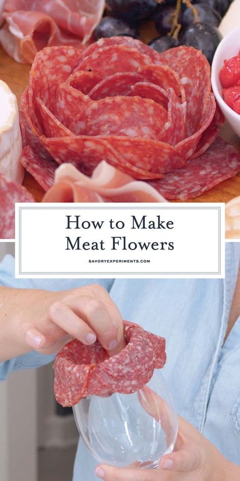 Meat Flowers, Charcuterie Board Meats, Charcuterie Appetizers, Sliced Salami, For Two, For One, Fingerfood Party, Recipes For, Charcuterie Inspiration