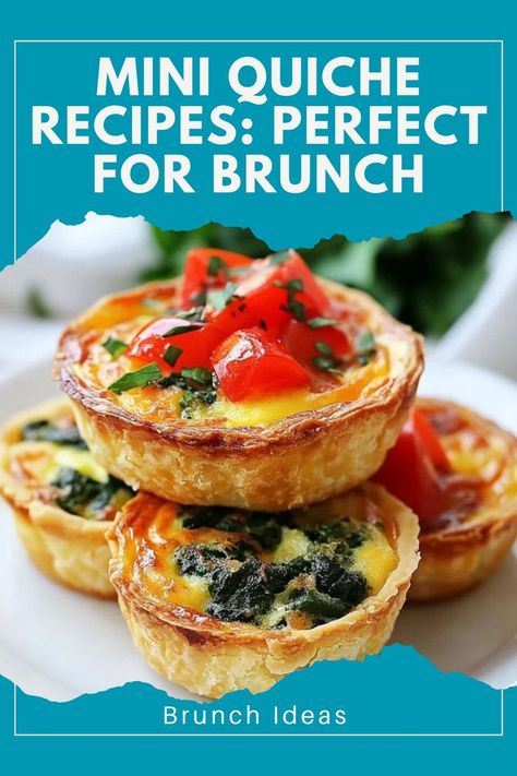 🍳 Mini Quiches – These mini quiche recipes are perfect for brunch or a quick snack! Full of flavor and easy to make. 🧀 #MiniQuiches #BrunchIdeas #SavoryBites #QuickMeals Recipe For Quiche Simple, Mini Egg Quiche Recipes, Muffin Tin Quiche With Crust, Small Quiche Recipes, Mini Quiches In Muffin Tin Puff Pastry, Easy Mini Quiche Recipes, Mini Crustless Quiche Recipes, Individual Quiche Recipes, Mini Brunch Food Ideas