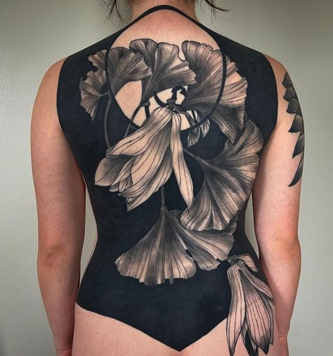 Healed backpiece on my cute friend, @hannah_chillin. 🖤 #blackworktattoo #blackouttattoo #utahtattooartist #lasvegastattooartist… | Instagram Blackout Back Tattoo, Large Back Tattoos, Skin Pictures, Hindu Tattoos, Backpiece Tattoo, Forever Tattoo, All Black Tattoos, Tatoo Inspiration, Back Piece Tattoo