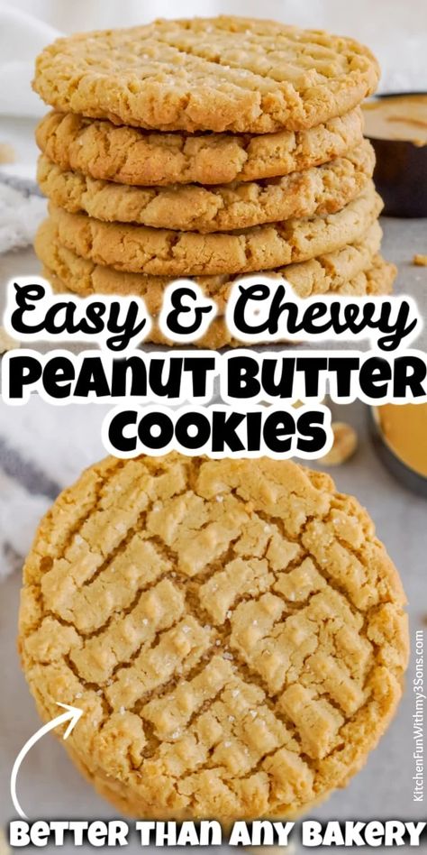 Chewy Peanut Butter Cookie Recipe, Classic Peanut Butter Cookies, Chewy Peanut Butter Cookies, Lost 100 Pounds, Butter Cookies Recipe, Oreo Dessert, Peanut Butter Cookie Recipe, Easy Peanut Butter, Peanut Butter Recipes