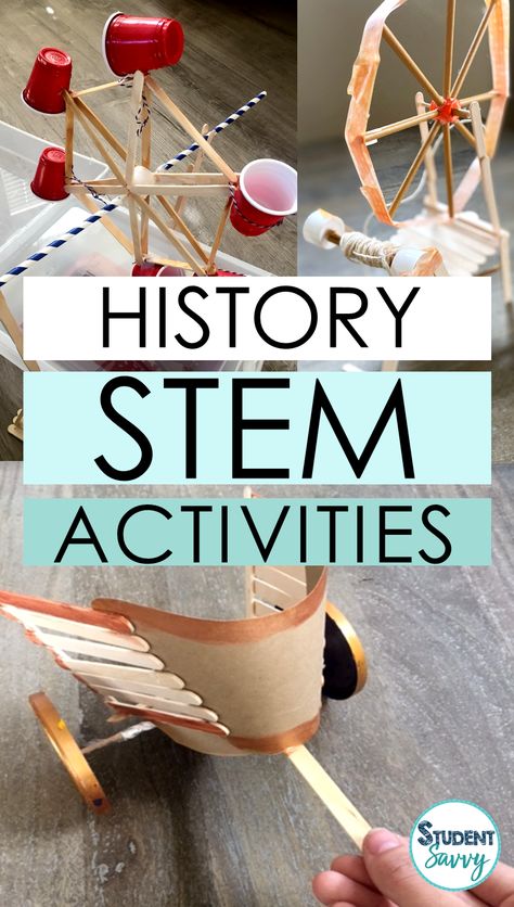 India Stem Activities, Fun History Activities For Kids, History Stem Activities, Social Studies Stem Activities, Ancient History Crafts, High School Stem Projects, Kids Stem Crafts, Hands On History, Kindergarten History Activities