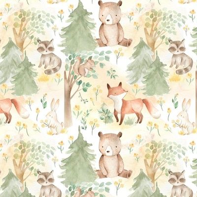 12" Woodland Animals - Baby Animal in Autumn Forest neutral light background Nursery Fabric,  Baby Girl, Kids Room, Decor, Wallpaper Adventure Nursery Decor, Fox Baby Blanket, Lampshade Lamp, Animal Lamp, Baby Animal Nursery, Forest Light, Forest Nursery, Lamp Ceiling, Nursery Fabric