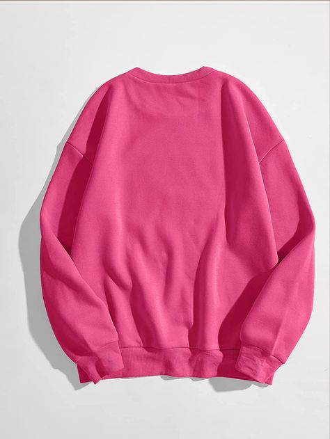 Cute Pink Crewneck, Hot Pink Clothes, Cute Pink Tops, Hot Pink Crewneck, Pink Sweatshirt Outfit, Hot Pink Hoodie, Descendants Dr, Hot Pink Sweatshirt, Youtuber Dr