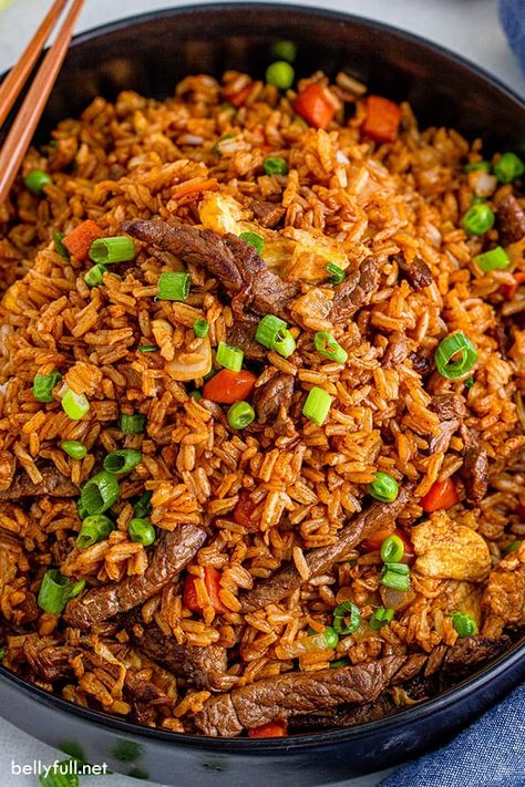 Beef Fried Rice Beef Fried Rice Recipe, Spaghetti With Ground Beef, Braised Chicken Breast, Beef Fried Rice, Broiled Chicken, Easy Chicken Breast, Beef Strips, Dinner With Ground Beef, Spicy Beef