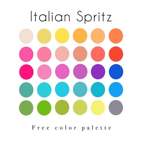 Picture Book Color Palette, Bright Rainbow Color Palette, Spring Flower Color Palette, Procreate Palette Free, Children Color Palette, Free Procreate Color Palettes, Italian Color Palette, Italian Palette, Mexican Color Palette