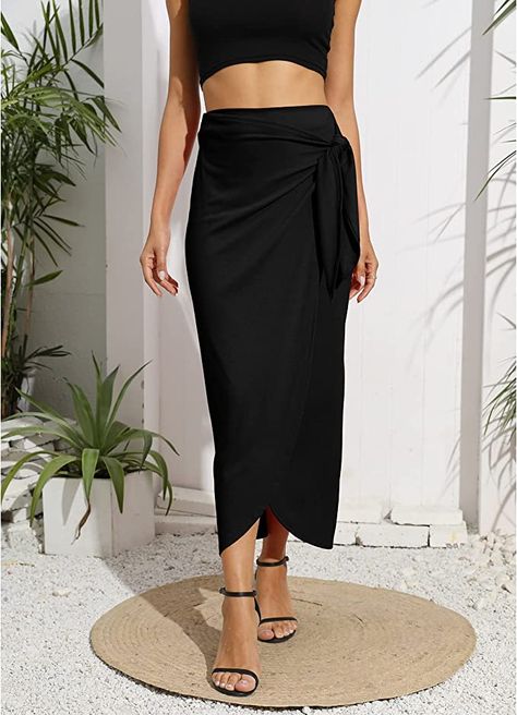 for Women Slim Boho Draped Front Bodycon with Zip Back Maxi Pencil Skirt, Long Pencil Skirt, Dressy Skirts, Long Skirts For Women, Boho Floral Dress, Elegant Skirt, Empire Dress, Swimsuit Dress, Chiffon Skirt