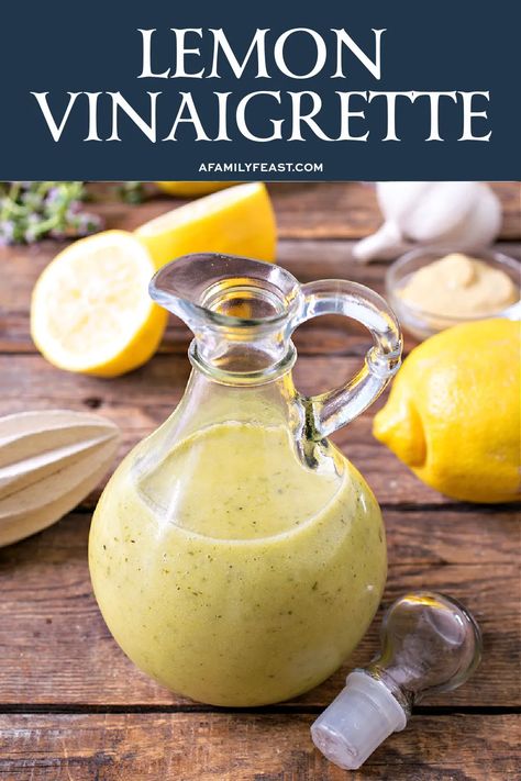 Thyme Vinaigrette, Lemon Basil Vinaigrette, Lemon Vinaigrette Dressing, Salad Dressing Bottles, Delicious Salad Dressings, Thyme Recipes, Vinaigrette Salad, Cilantro Lime Dressing, Spend With Pennies