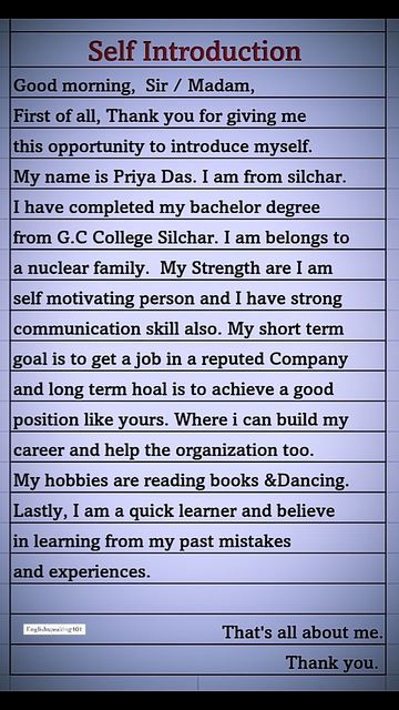 How To Learn Answers Quickly, Tell Me About Your Self Interview Answer, Self Introduction In English Interview, How To Introduce Yourself In School, How To Introduce Yourself In Interview, My Self Introduction For Interview, Tell Me About Yourself Interview Answer, Self Introduction For Job Interview, Introduce Yourself Ideas