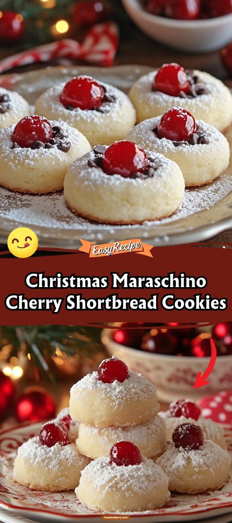 Brighten your holiday table with Christmas Maraschino Cherry Shortbread Cookies. These festive cookies feature colorful cherries and a rich, buttery shortbread that melts in your mouth. #ChristmasCookies #CherryShortbread #FestiveBaking Cherry Butter Cookies, Short Bread Cookies With Cherries, Cookies With Cherry In Middle, Christmas Maraschino Shortbread Cookies, Cherry Shortbread Cookies Christmas, Cherry Winks Cookies Holidays, Cookie With Cherry In Middle, Melt In Mouth Shortbread Cookies, Cherry Garcia Cookies Recipe