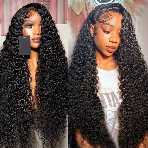 PRICES MAY VARY. Deep Wave Human Hair Wigs Material: 100% Human Hair Pre Plucked With Baby Brazilian Virgin Natural Color Human Hair Wigs, Comfortable and Soft, No Shedding, No Knotting, No Odor Can Be Re-Styled, Straightened, Curled, Dyed And Bleached Deep Wave Human Hair Wigs Hat Size: The Medium Hat (22 Inch-22.5 Inch) is Suitable for Most People. Transparent Switzerland Lace Front Wigs Human Hair is Comfortable and Breathable. Comes With an Adjustment Strap and Three Combs to Help You Wear I Full Lace Front Wigs, Deep Wave Hairstyles, 100 Human Hair Wigs, Curly Lace Front Wigs, Curly Human Hair Wig, Deep Curly, Wigs Human Hair, Lace Closure Wig, Frontal Wig