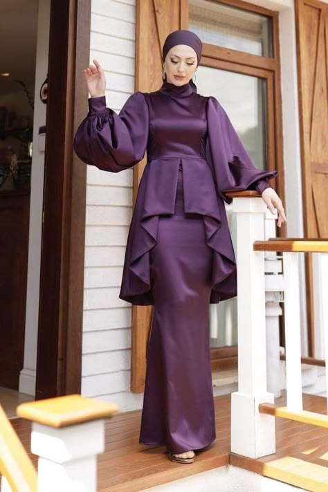 Braidsmaid Dresses, Islamic Fashion Dresses, Modest Dresses For Women, Bridesmaid Satin, Model Gamis, Simple Bridesmaid Dresses, Mode Kimono, Muslimah Dress, Mode Abaya