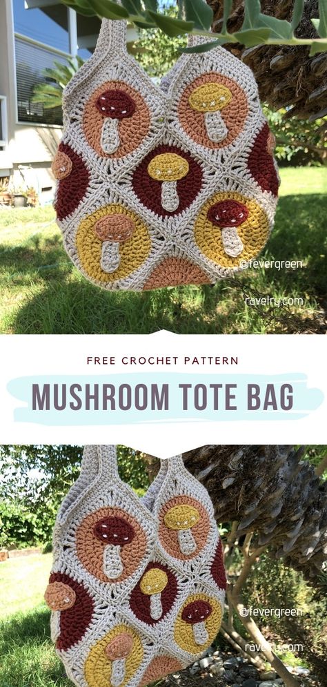 Tote Crochet, Crochet Unique, Crochet Mushroom, Pola Amigurumi, Crochet Design Pattern, Beginner Crochet Projects, Crochet Clutch, Stitch Crochet, Diy Crochet Projects