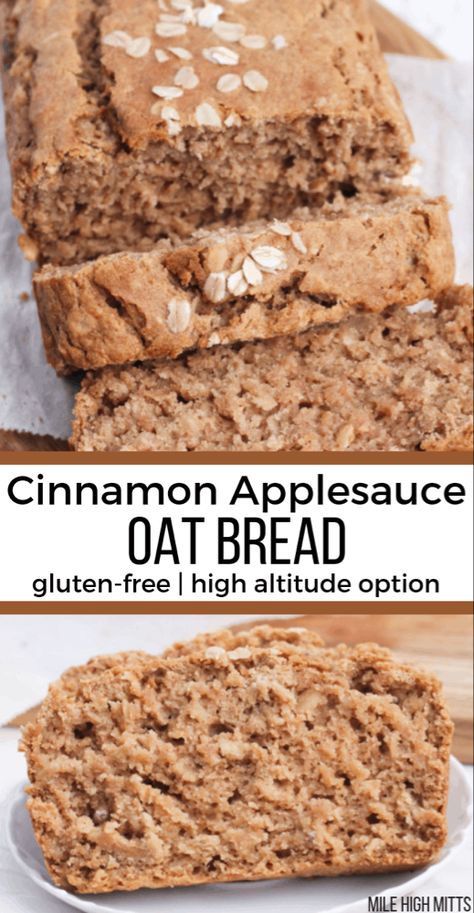 Cinnamon Applesauce, Oat Bread, Sans Gluten Sans Lactose, Cinnamon Recipes, Gluten Free Dairy Free Recipes, Gluten Free Sweets, Breakfast Cookies, High Altitude, Breakfast Breads