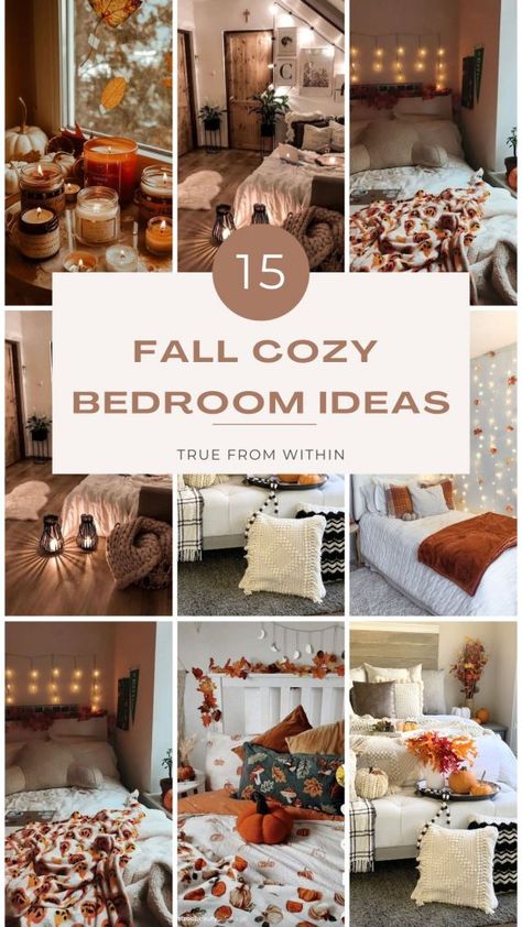 Simple Fall Decor For Bedroom, Fall Bedroom Ideas Autumn, Cozy Fall Bedroom Ideas, Fall Bedroom Aesthetic, Autumn Bedroom Decor, Autumn Bedroom, Fall Bedroom Ideas, Fall Decor Bedroom, Fall Home Decor Ideas