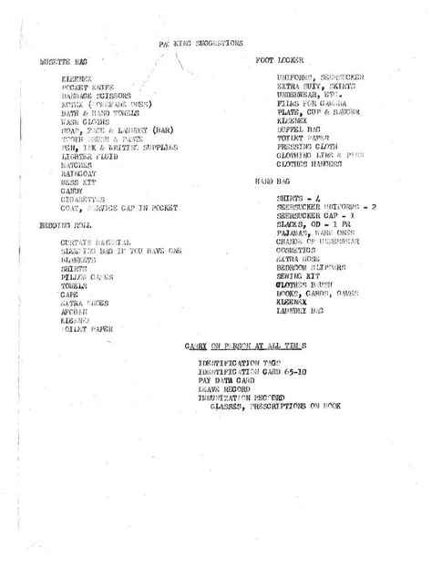 This WWII-era packing list for Army nurses was sent to me by reader Patricia Britton, whose mother, Laura Rodriguez, served from 1944 through 1946. Rod ... Football Cheers, Cheer Chants, Softball Chants, Cheerleading Chants, Cheerleading Tips, Donation Letter Template, Cheers And Chants, Youth Cheerleading, Volleyball Cheers