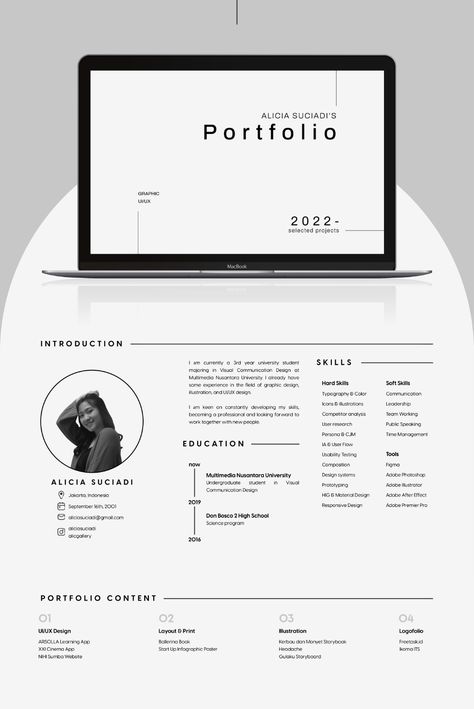 Ux Design Portfolio Presentation, Web Page Portfolio, About Me Page In Portfolio, Portfolio Layout Ideas Graphic Design, Minimalistic Portfolio Website, Portfolio Student Design, Personal Design Portfolio, Portfolio Design Presentation, Student Portfolio Website