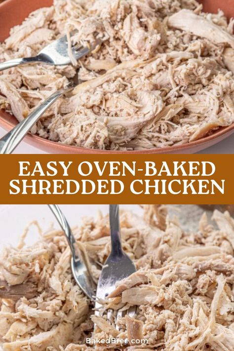 Make tender shredded chicken effortlessly with this easy oven recipe. Perfect for salads, sandwiches, or as a protein addition. Baked Chicken To Shred, Shredded Chicken Oven Baked, How To Cook Shredded Chicken, Oven Roasted Shredded Chicken, Shredded Chicken In Oven, Shredded Chicken Bake, Baked Chicken For Shredding, How To Make Shredded Chicken In Oven, Oven Baked Shredded Chicken