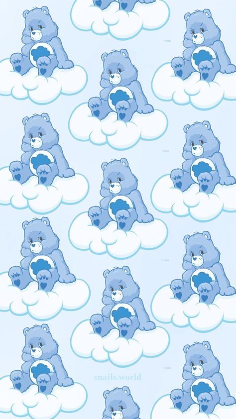 Cute wallpaper, Wallpaper, blue care bear, Teddy bear, blue bear, blue and white, aesthetic, aesthetic wallpaper, blue, blue aesthetic, Sleepy Care Bear Wallpaper, Grumpy Care Bear Wallpaper, Grumpy Wallpaper, Blue Care Bear, Grumpy Care Bear, Care Bears Birthday Party, Repeating Pattern Design, Audi Interior, Care Bear Birthday