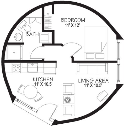 450 sq ft for one floor. Has a lot of potential, would love to work with this! Grain Bin House, Round House Plans, Yurt Home, House Plans South Africa, Casa Hobbit, Silo House, Geodesic Dome Homes, Interior Floor Plan, Thatched House