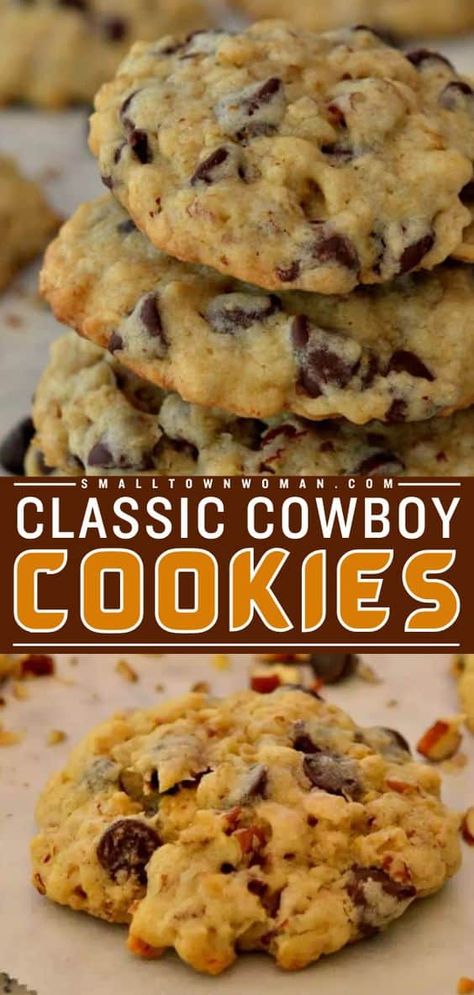 Ranch Cookies, Cowboy Cookie Recipe, Cowboy Cookies, Baking Stuff, Classic Cowboy, Lost 100 Pounds, Smart Cookie, Cookie Exchange, Chocolate Chip Oatmeal