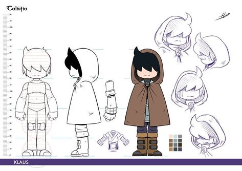 Klaus Art Style, 2d Character Design Animation, Chibi Character Sheet, Characters Model Sheet, Character Design Sheet Reference, Animation Character Sheet, Character Reference Sheet Poses, Character Design References Sheet, Character Design Model Sheet