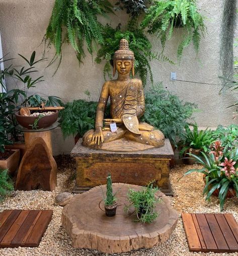 Zen Decorating Ideas, Outdoor Yoga Space, Outdoor Meditation Space, Outdoor Zen Garden, Yoga Meditation Space, Yoga Garden, Outdoor Meditation, Zen Interiors, Buddha Garden