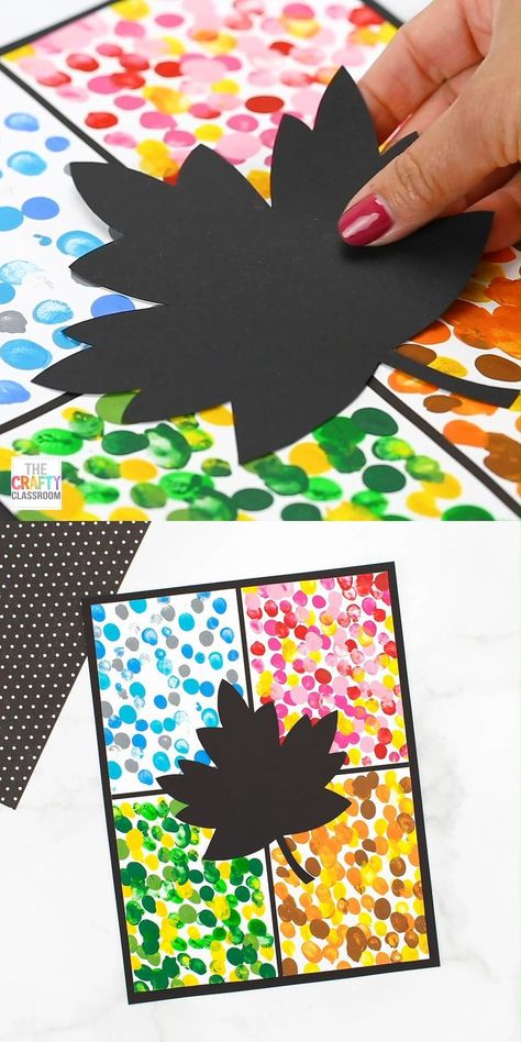 Shadow Animals Art, Fall Art Lessons For Kindergarten, Fall Hanging Art Projects For Kids, Seasons Calendar Ideas For Kids, Fall Invitation To Create, Four Seasons Art Ideas, Fall Season Art Preschool, Simple Art Projects For Kindergarten, The Crafty Classroom