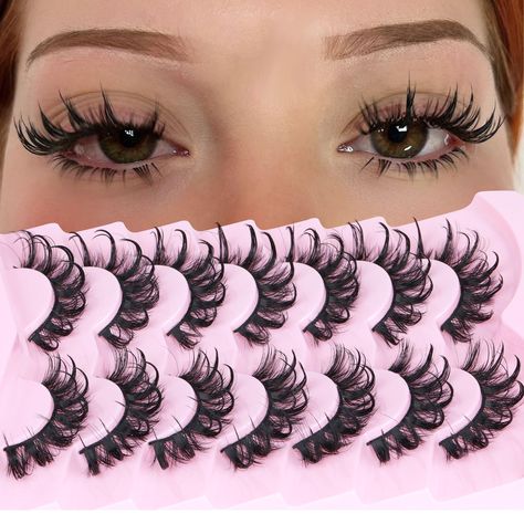 Cat Eye False Lashes, C Curl Lashes, Spiky Lashes, Eyelashes Cat Eye, Lashes Pack, Lash Strips, Lashes Wispy, Cat Eye Lashes, Manga Lashes