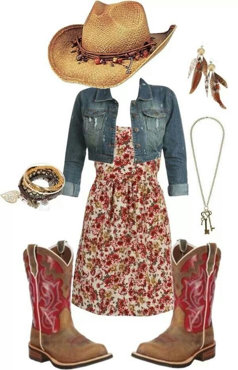 ♡♥ Country Girl Dresses, Mode Country, Mode Rockabilly, Country Jeans, Cowgirl Life, Outfit Planning, Cowgirl Outfit, Country Style Outfits, Cute Country Outfits