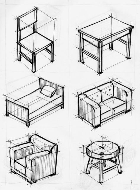 3d Perspective Drawing Interior, Architecture Drawing Furniture, Perspective Drawing Exercise, Architecture Sketch Exercise, Drawing Exercises Architecture, Perspective Exercises Drawing, Architecture Drawing Exercise, 2 Point Perspective Furniture, Architecture Drawing Tips