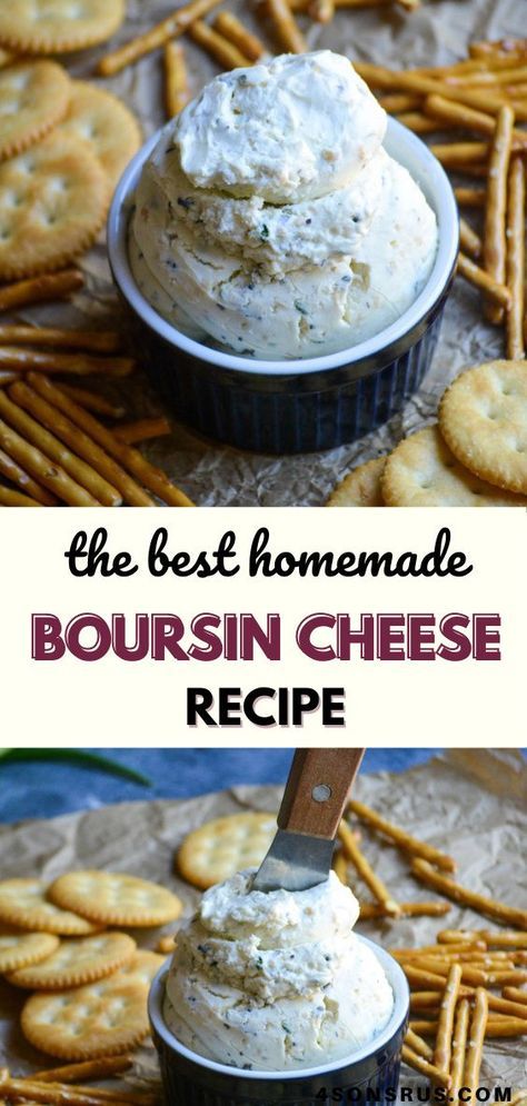 Boursin Copycat Recipe, Keto Recipes Using Boursin Cheese, Boursin Cheese Copycat Recipe, Copycat Boursin Cheese, Cheese Spreads Recipes, How To Make Boursin Cheese, Homemade Dip Recipes, Bursin Cheese, Bourisan Cheese Recipe