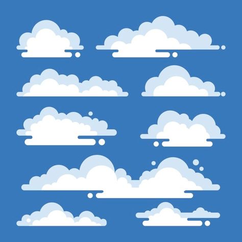 Stylized Clouds Illustrations, Cloud Graphic Design, Drawn Clouds, Cloud Template, Image Cloud, 3d Geometric Shapes, Flight Mode, Inktober 2023, Cloud Illustration