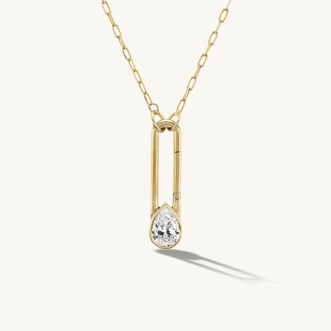 Our newest take on the love lock is now functional. It features a cultivated .7-carat pear, oval, or princess diamond set in a bezel on a solid 14k gold base. A functional latch opens and closes, acting as a clasp that holds a chain together to create a complete necklace. Locks and chains are sold separately, but now through 04/28, we’re gifting a FREE special edition flutter chain necklace when you purchase a lock. Shop now online. . . . . . . . . . #sophieratnerjewelry #sophieratner #srj... Luxury Oval Pendant Diamond Necklace, Luxury Single Diamond Oval Pendant Necklace, Oval Diamond Necklace, Fine Jewelry Diamond Oval Link Necklace, Luxury Oval Link Diamond Cut Necklace, Luxury Oval Pendant Necklace With Diamond Accents, Pendant Sets, Diamond Pendant Sets, Love Lock